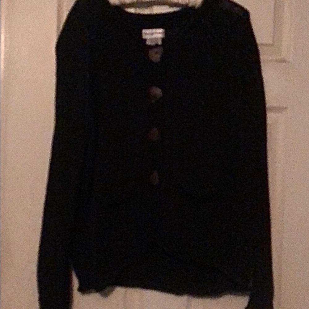 Black Cardigan Sweater novelty buttons